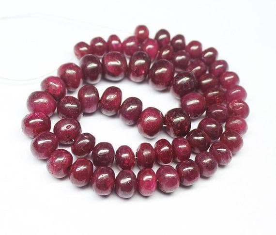 1 strand red ruby rondelle smooth 14'' long strand gemstone beads, jewelry supplies for jewelry making, bulk beads, for meditation jewellery for Reiki Healing  gemstone 7mm to 10mm