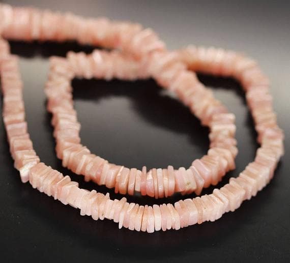 1 strand pink opal heishi cube squresmooth 16'' long strand gemstone beads, jewelry supplies for jewelry making, bulk beads, for meditation jewellery for Reiki Healing  gemstone 5mm