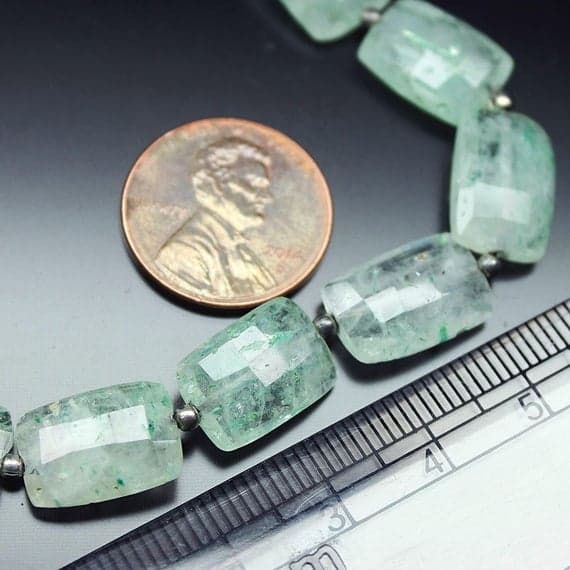 1 strand green grapolite rectangle chicletfaceted 13'' long strand gemstone beads, jewelry supplies for jewelry making,  for meditation jewellery for Reiki Healing  gemstone 13mm to 15mm