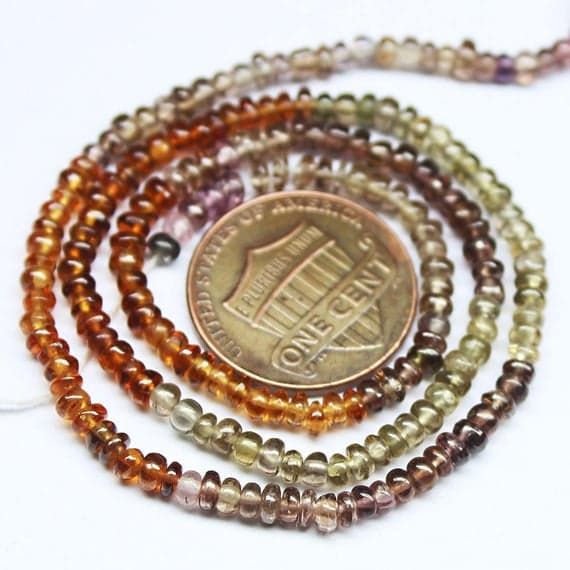 1 strand multi tundra sapphire rondelle smooth 13'' long strand gemstone beads, jewelry supplies for jewelry making, bulk beads, for meditation jewellery for Reiki Healing  gemstone 3mm