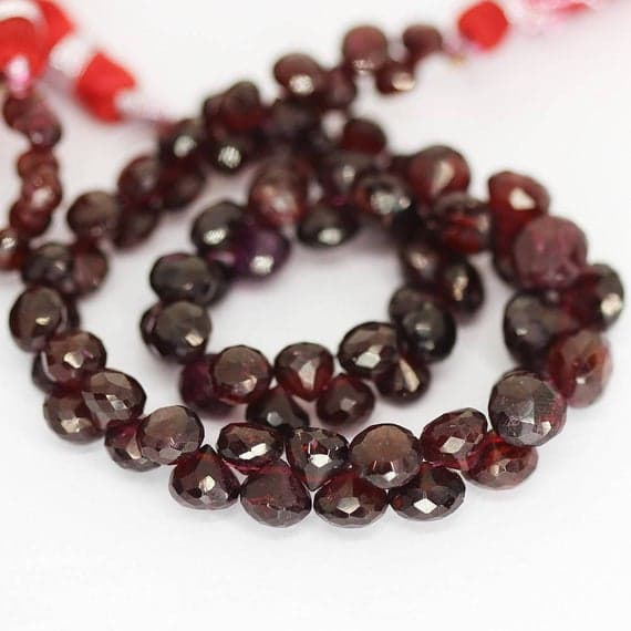 1 strand red pyrope garnet onion drop faceted 10'' long strand gemstone beads, jewelry supplies for jewelry making, bulk beads, for meditation jewellery for Reiki Healing  gemstone 5mm to 8mm