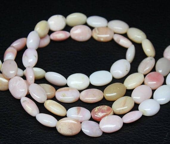 1 strand shaded pink opal oval smooth 16'' long strand gemstone beads, jewelry supplies for jewelry making, bulk beads, for meditation jewellery for Reiki Healing  gemstone 12mm to 14mm