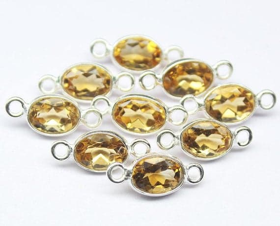 1 strand citrine oval bezel faceted 4 pieces strand gemstone beads, jewelry supplies for jewelry making, bulk beads, for meditation jewellery for Reiki Healing  gemstone size 13mm