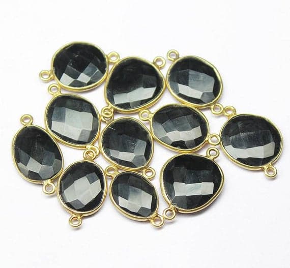 1 strand black spinel mix shape bezel faceted 2 pieces strand gemstone beads, jewelry supplies for jewelry making, bulk beads, for meditation jewellery for Reiki Healing  gemstone size 25mm