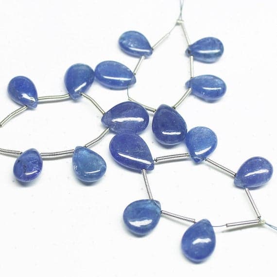 1 strand tanzanite pear drop smooth 15 piecesstrand gemstone beads, jewelry supplies for jewelry making, bulk beads, for meditation jewellery for Reiki Healing  gemstone size 11mm to 14mm