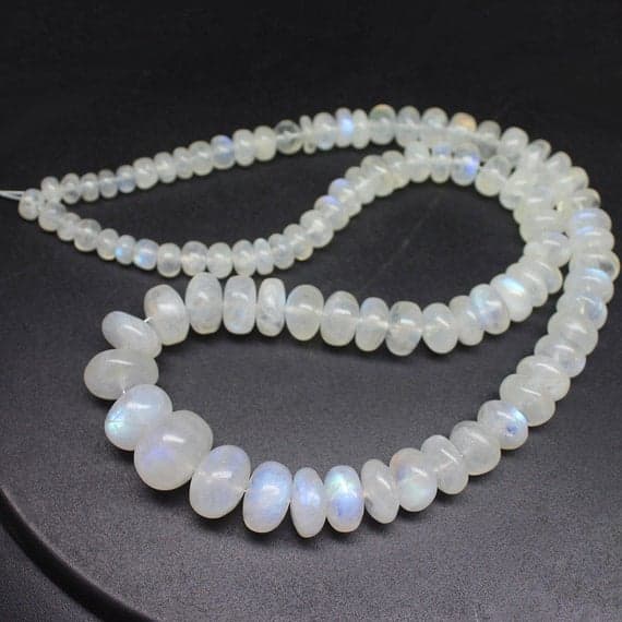 1 strand rainbow moonstone rondelle smooth 18'' long strand gemstone beads, jewelry supplies for jewelry making,  for meditation jewellery for Reiki Healing  gemstone size 5mm to 13mm