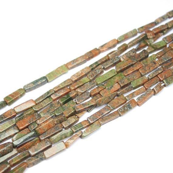 1 strand unakite rectangle chiclet smooth 14'' long strand gemstone beads, jewelry supplies for jewelry making, bulk beads, for meditation jewellery for Reiki Healing  gemstone size 8mm to 11mm