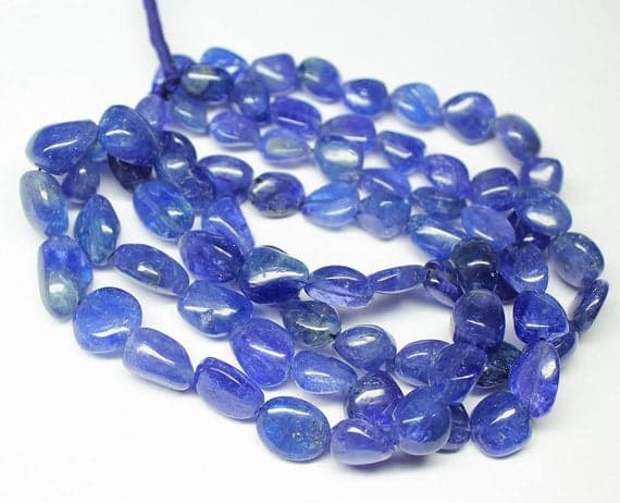 1 strand tanzanite tumbled, freeform smooth 17'' long strand gemstone beads, jewelry supplies for jewelry making, bulk beads, for meditation jewellery for Reiki Healing  gemstone 10mm to 14mm