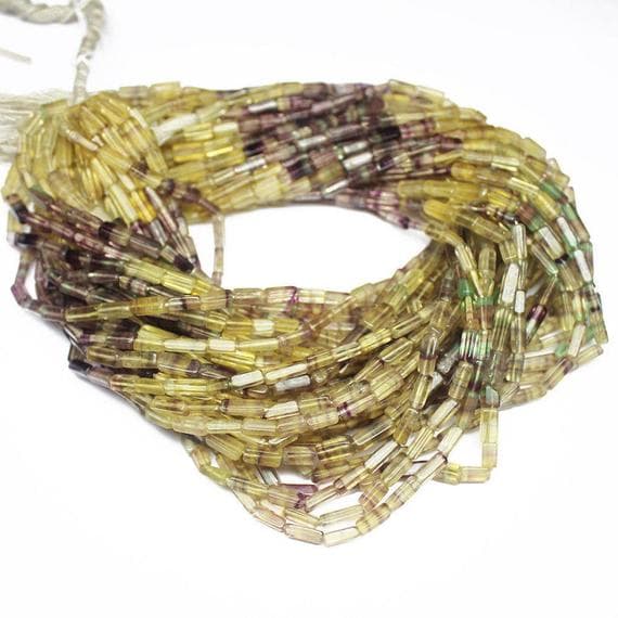 1 strand fluorite rectangle chiclet smooth 14'' long strand gemstone beads, jewelry supplies for jewelry making,  for meditation jewellery for Reiki Healing  gemstone size 9mm to 12mm