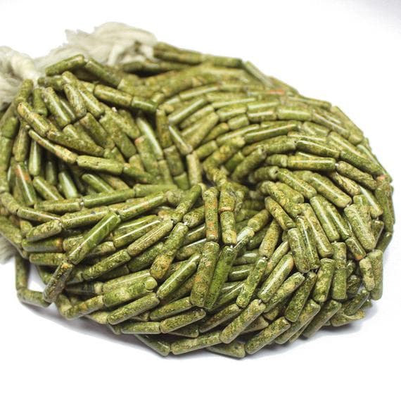 1 strand unakite tube smooth 13'' long strand gemstone beads, jewelry supplies for jewelry making, bulk beads, for meditation jewellery for Reiki Healing  gemstone size 10mm to 16mm