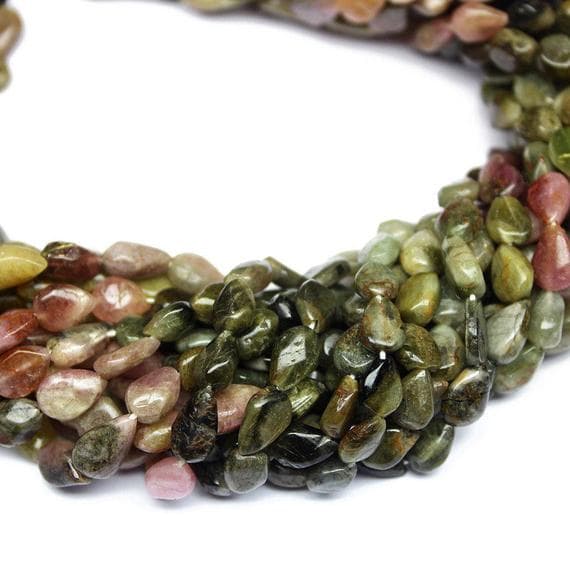 1 strand tourmaline pear drop smooth 14'' long strand gemstone beads, jewelry supplies for jewelry making, bulk beads, for meditation jewellery for Reiki Healing  gemstone size 6mm to 7mm