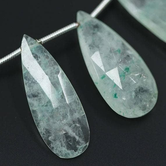 1 strand green grapolite pear drop faceted 4'' long strand gemstone beads, jewelry supplies for jewelry making, bulk beads, for meditation jewellery for Reiki Healing  gemstone 23mm to 26mm