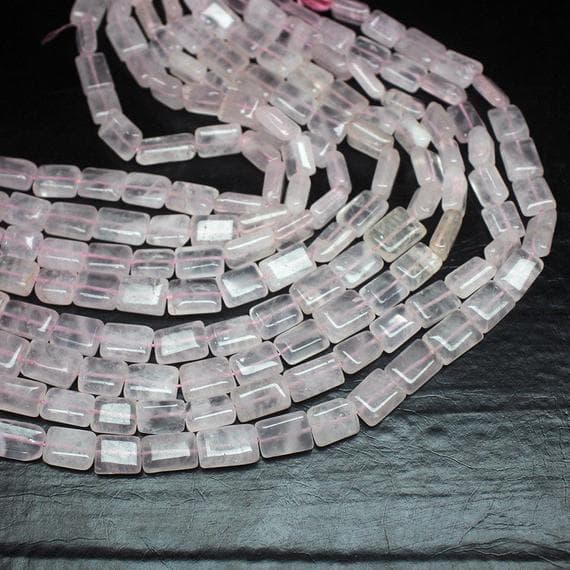 1 strand rose quartz rectangle chiclet smooth 14'' long strand gemstone beads, jewelry supplies for jewelry making,  for meditation jewellery for Reiki Healing  gemstone size 11mm to 15mm