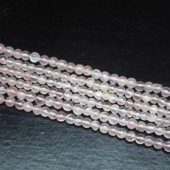 1 strand rose quartz oval smooth 14'' long strand gemstone beads, jewelry supplies for jewelry making, bulk beads, for meditation jewellery for Reiki Healing  gemstone size 5mm
