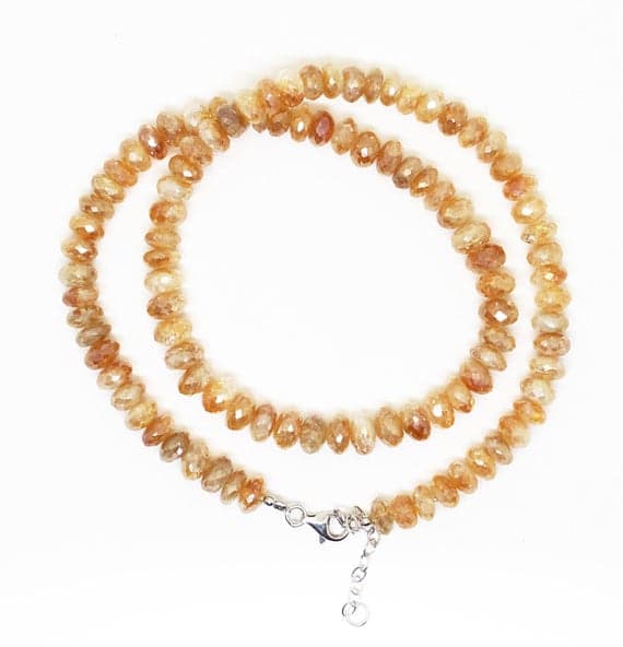 silver coated citrine rondelle faceted 18'' long strand gemstone beads, jewelry supplies for jewelry making, bulk beads, for meditation jewellery for Reiki Healing  gemstone 8mm to 9mm