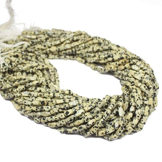 1 strand dalmatian rectangle chiclet faceted 15'' long strand gemstone beads, jewelry supplies for jewelry making, bulk beads, for meditation jewellery for Reiki Healing  gemstone size 7mm