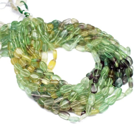 1 strand fluorite oval smooth 14'' long strand gemstone beads, jewelry supplies for jewelry making, bulk beads, for meditation jewellery for Reiki Healing  gemstone size 9mm to 10mm