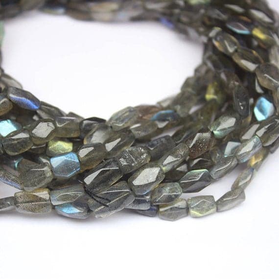 1 strand labradorite tube faceted 13'' long strand gemstone beads, jewelry supplies for jewelry making, bulk beads, for meditation jewellery for Reiki Healing  gemstone size 8mm to 9mm