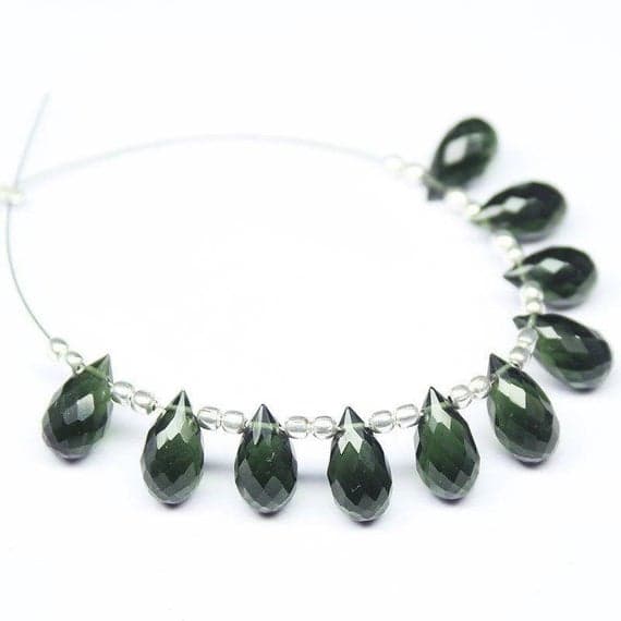 1 strand chrome diopside tear drop faceted 8'' long strand gemstone beads, jewelry supplies for jewelry making, bulk beads, for meditation jewellery for Reiki Healing  gemstone size 5mmx10mm