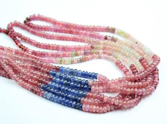 1 strand sapphire rondelle smooth 16'' long strand gemstone beads, jewelry supplies for jewelry making, bulk beads, for meditation jewellery for Reiki Healing  gemstone size 4mm to 5mm
