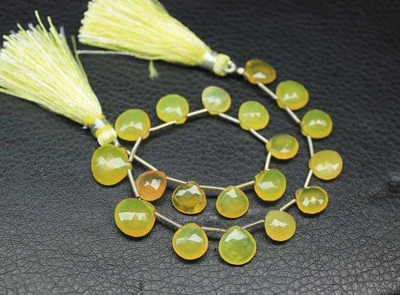 1 strand yellow opal heart drop faceted 8'' long strand gemstone beads, jewelry supplies for jewelry making, bulk beads, for meditation jewellery for Reiki Healing  gemstone 11mm to 8mm