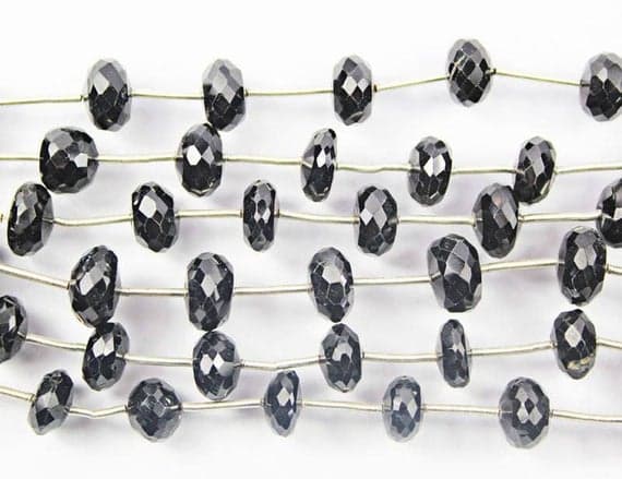 1 strand black spinel rondelle faceted 5.4'' long strand gemstone beads, jewelry supplies for jewelry making, bulk beads, for meditation jewellery for Reiki Healing  gemstone 6mm