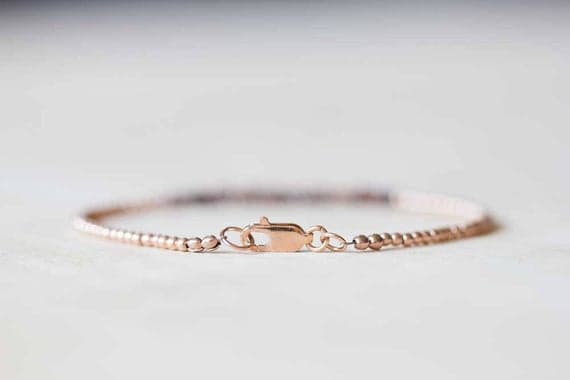 24k gold love beach youth 2.5mm Multi Colour Rough Diamond stacking Bracelet Fancy, Faceted 18cm for mens, womens, gf, bf and adults.