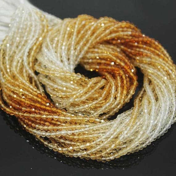 1 strand citrine round ball faceted 13'' long strand gemstone beads, jewelry supplies for jewelry making, bulk beads, for meditation jewellery for Reiki Healing  gemstone 2.5mm