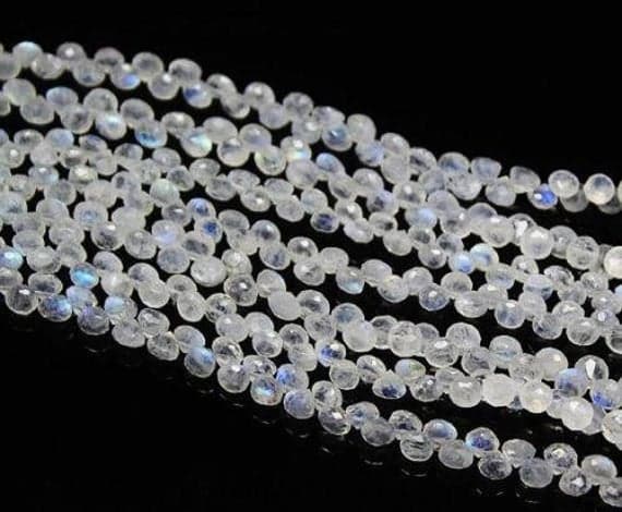 1 strand rainbow moonstone onion drop faceted 8'' long strand gemstone beads, jewelry supplies for jewelry making, bulk beads, for meditation jewellery for Reiki Healing  gemstone 5mm