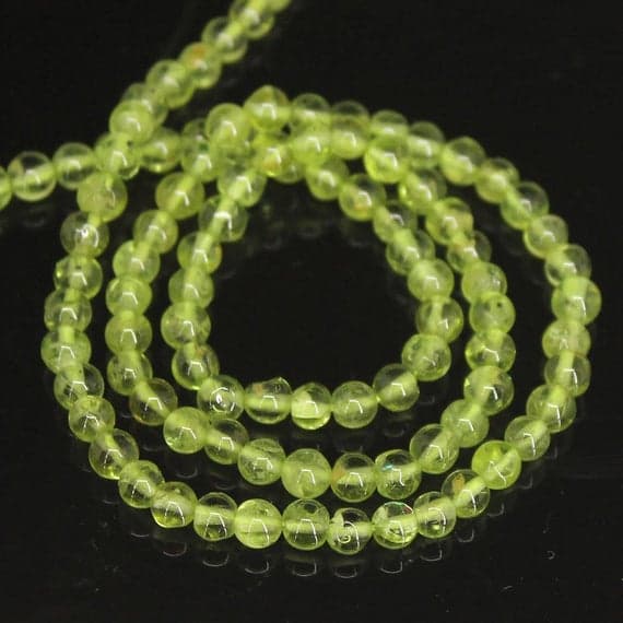1 strand peridot round ball smooth 14'' long strand gemstone beads, jewelry supplies for jewelry making, bulk beads, for meditation jewellery for Reiki Healing  gemstone 4mm