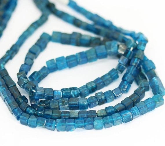 1 strand blue apatite square box smooth 16'' long strand gemstone beads, jewelry supplies for jewelry making, bulk beads, for meditation jewellery for Reiki Healing  gemstone 3mm to 5mm