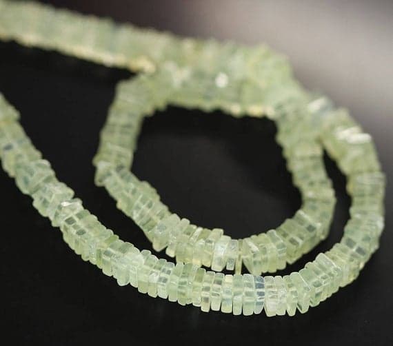 1 strand prehnite heishi cube square smooth 16'' long strand gemstone beads, jewelry supplies for jewelry making, bulk beads, for meditation jewellery for Reiki Healing  gemstone 5mm
