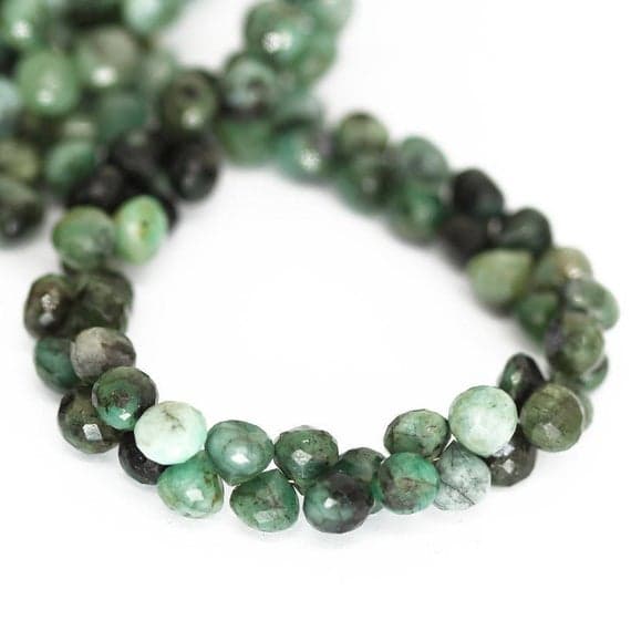 1 strand emerald onion drop faceted 8'' long strand gemstone beads, jewelry supplies for jewelry making, bulk beads, for meditation jewellery for Reiki Healing  gemstone 8mm