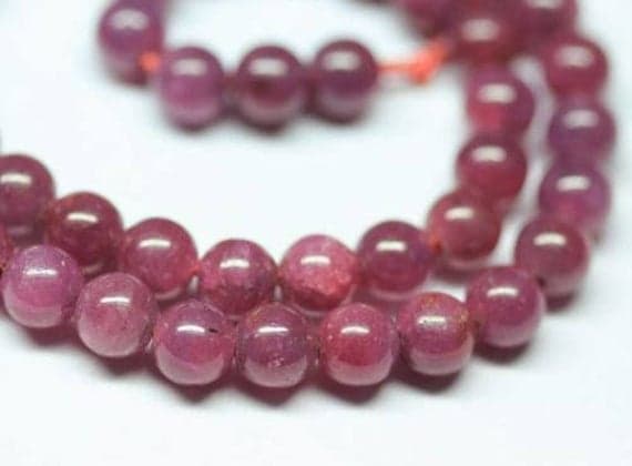 1 strand red ruby round ball smooth 16'' long strand gemstone beads, jewelry supplies for jewelry making, bulk beads, for meditation jewellery for Reiki Healing  gemstone 8mm