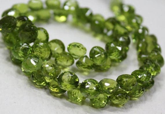 1 strand peridot onion drop faceted 8'' long strand gemstone beads, jewelry supplies for jewelry making, bulk beads, for meditation jewellery for Reiki Healing  gemstone 6mm