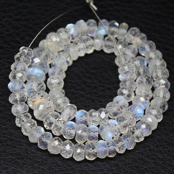 1 strand rainbow moonstone rondelle faceted 18'' long strand gemstone beads, jewelry supplies for jewelry making, bulk beads, for meditation jewellery for Reiki Healing  gemstone 4mm to 9mm