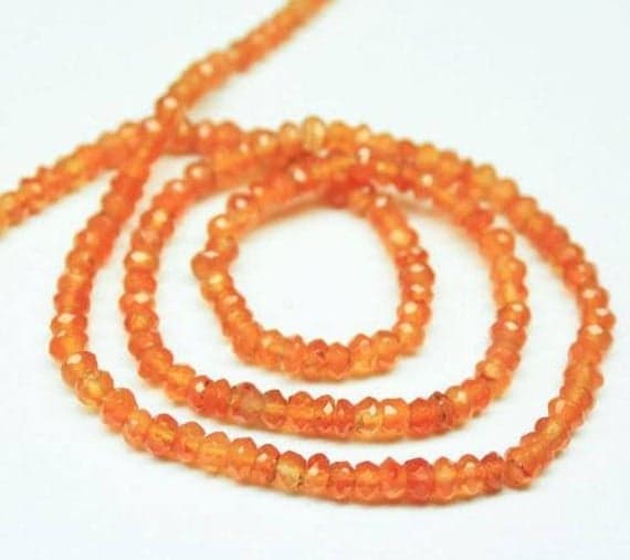 1 strand carnelian rondelle faceted 14'' long strand gemstone beads, jewelry supplies for jewelry making, bulk beads, for meditation jewellery for Reiki Healing  gemstone 3.5mm