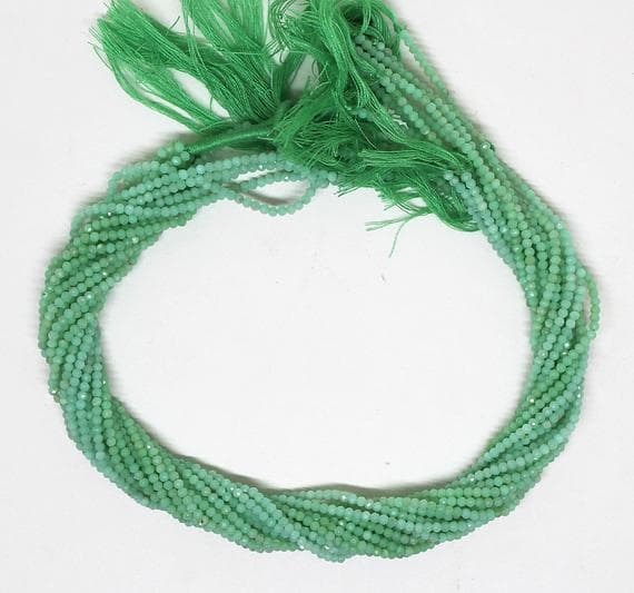 chrysoprase rondelle faceted 13'' long strand gemstone beads, jewelry supplies for jewelry making, bulk beads, for meditation jewellery for Reiki Healing  gemstone 2.5mm