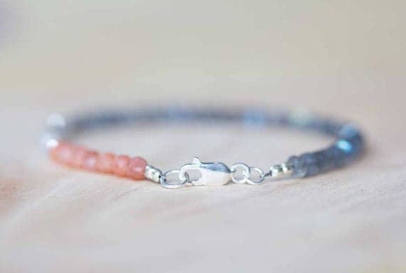 925 sterling silver Wholesale 4mm Multi Colour Labradorite & Multi Moonstone stacking Bracelet Rondelle, Faceted 18cm for mens, womens, gf, bf and adults.