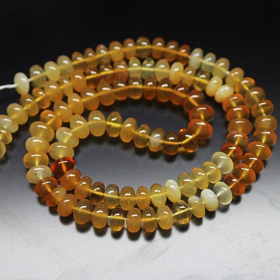 1 strand mexican fire opal rondelle smooth 16'' long strand gemstone beads, jewelry supplies for jewelry making, bulk beads, for meditation jewellery for Reiki Healing  gemstone 5mm