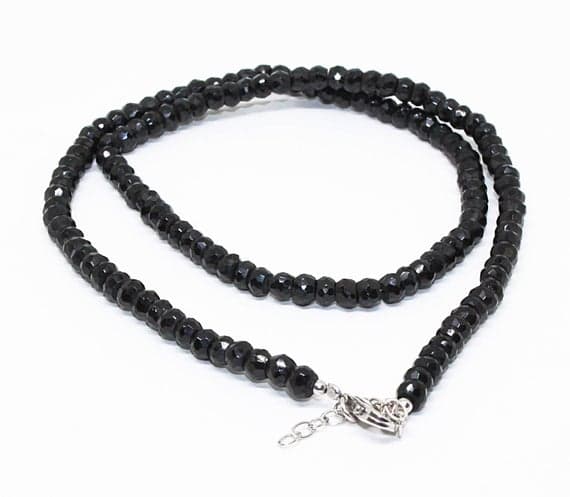 black spinel rondelle faceted 20'' long strand gemstone beads, jewelry supplies for jewelry making, bulk beads, for meditation jewellery for Reiki Healing  gemstone 5mm