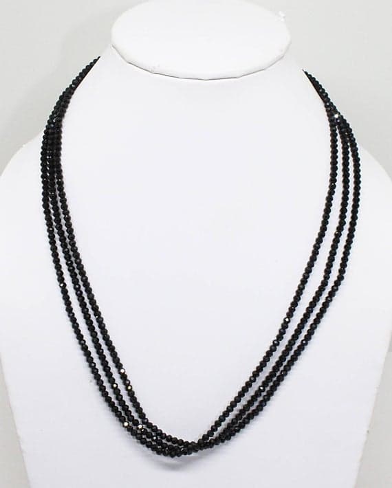 black spinel rondelle faceted 20'' long strand gemstone beads, jewelry supplies for jewelry making, bulk beads, for meditation jewellery for Reiki Healing  gemstone 3mm