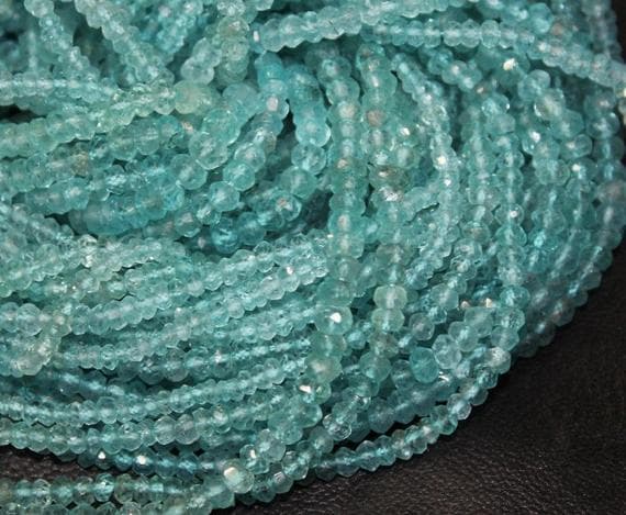 1 strand green apatite rondelle faceted 14'' long strand gemstone beads, jewelry supplies for jewelry making, bulk beads, for meditation jewellery for Reiki Healing  gemstone 3.5mm