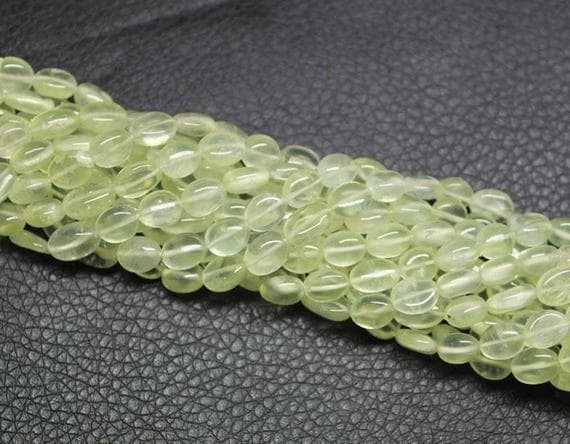1 strand preehnite oval smooth 13'' long strand gemstone beads, jewelry supplies for jewelry making, bulk beads, for meditation jewellery for Reiki Healing  gemstone 6mm to 9mm