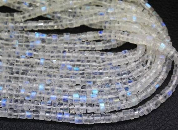 1 strand blue moonstone rondelle faceted 14'' long strand gemstone beads, jewelry supplies for jewelry making, bulk beads, for meditation jewellery for Reiki Healing  gemstone 4mm