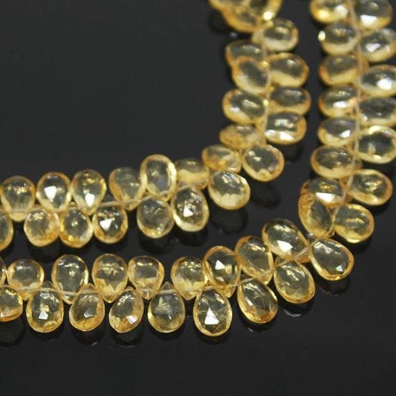 1 strand golden citrine pear drop faceted 8'' long strand gemstone beads, jewelry supplies for jewelry making, bulk beads, for meditation jewellery for Reiki Healing  gemstone 8mm