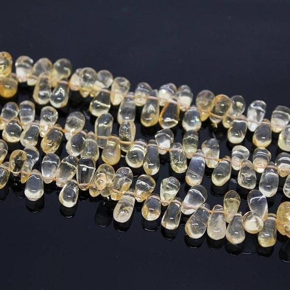 1 strand citrine tear drop smooth 14'' long strand gemstone beads, jewelry supplies for jewelry making, bulk beads, for meditation jewellery for Reiki Healing  gemstone 10mm to 12mm