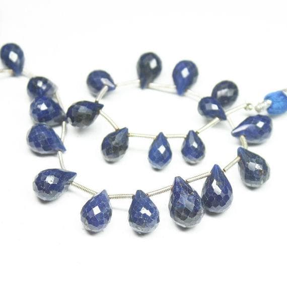 1 strand blue opal tear drop faceted 9'' long strand gemstone beads, jewelry supplies for jewelry making, bulk beads, for meditation jewellery for Reiki Healing  gemstone 9mm to 12mm