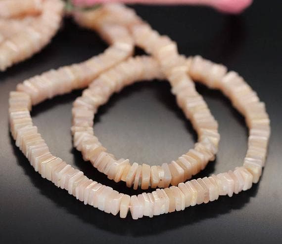 1 strand pink opal heishi cube smooth 16'' long strand gemstone beads, jewelry supplies for jewelry making, bulk beads, for meditation jewellery for Reiki Healing  gemstone 6mm