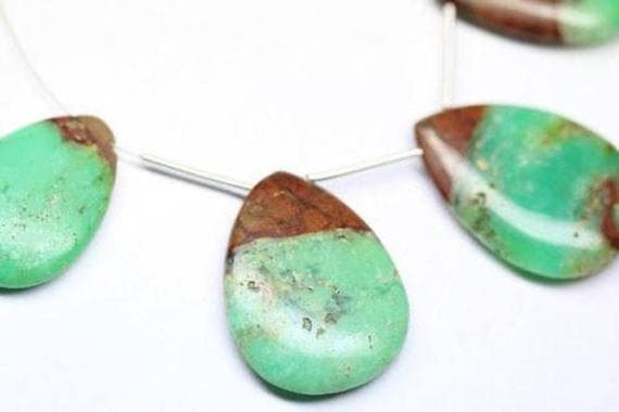 1 strand bio color chrysoprase pear drop smooth 5 pieces strand gemstone beads, jewelry supplies for jewelry making, bulk beads, for meditation jewellery for Reiki Healing  gemstone 30 to 35mm